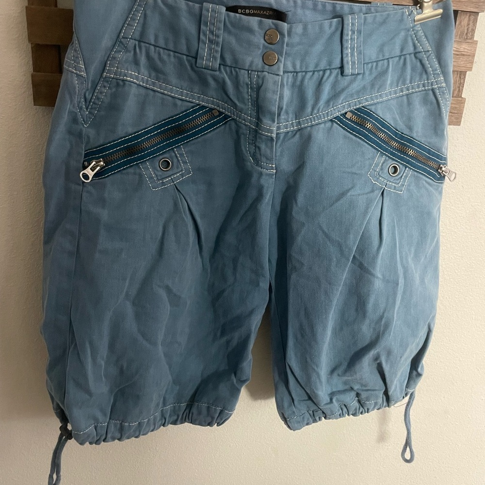 BCBGeneration Denim Blue Cargo Shorts Size 2